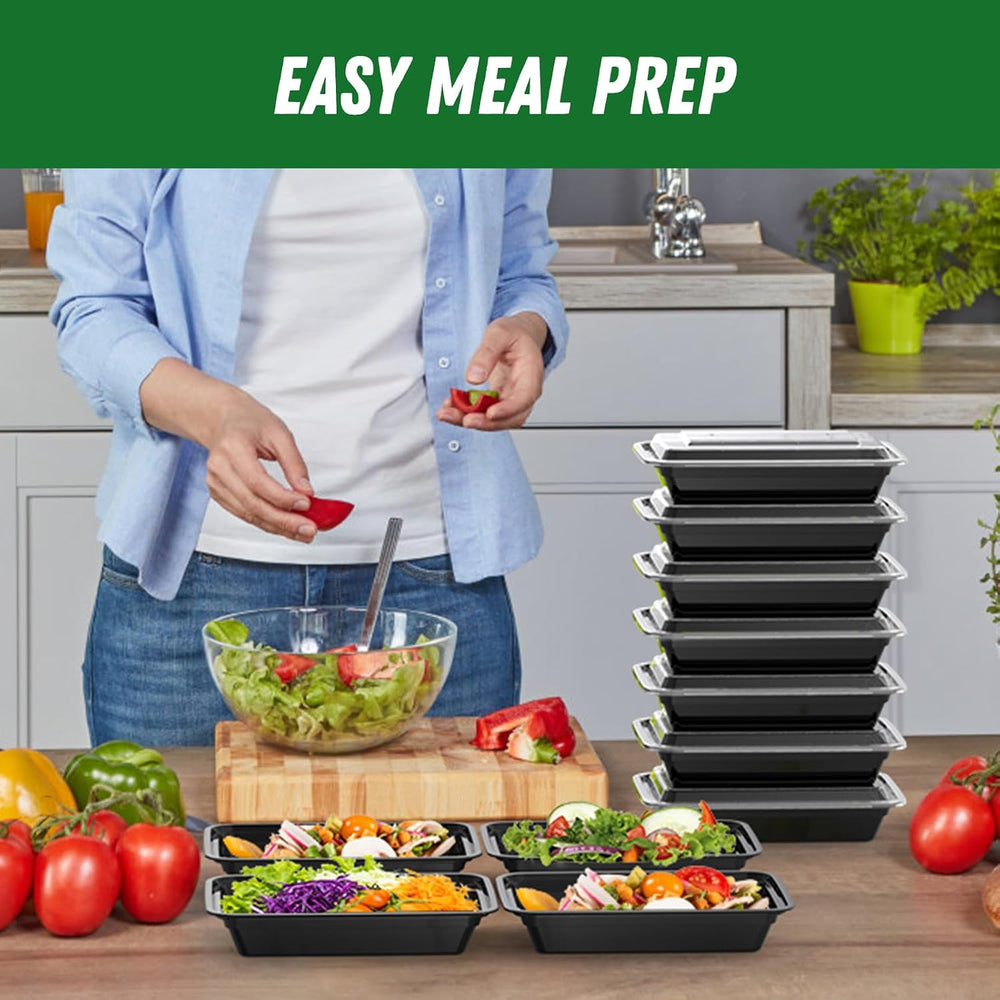 Dealusy 50 Pack (100-Piece) 28 oz Meal Prep Containers Reusable with Lids