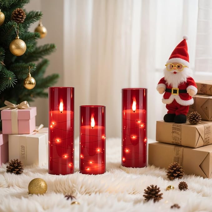 Raycare Flameless Candle with Remote Timer – 9 Flickering Acrylic Battery Ope...