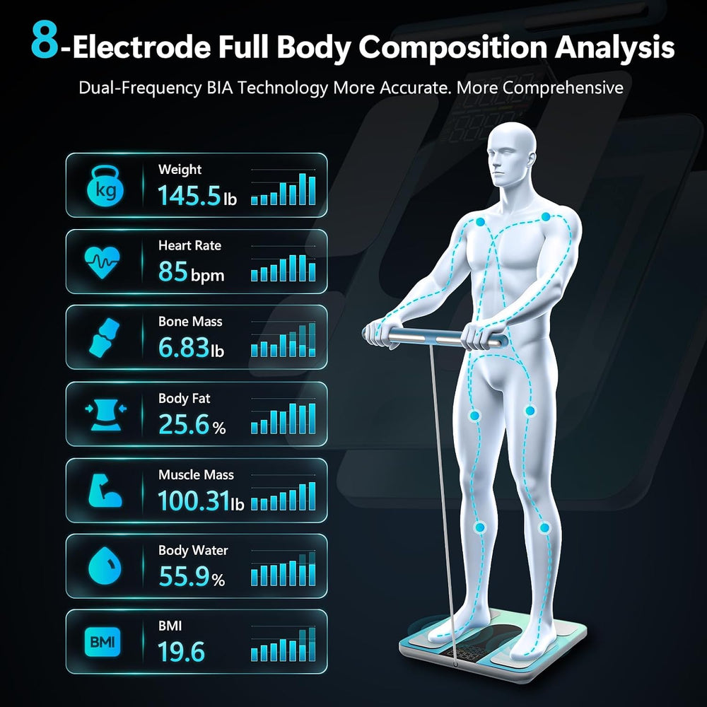 Smart Scale for Body Weight, 8-Electrode Professional Bathroom Digital Scale ...