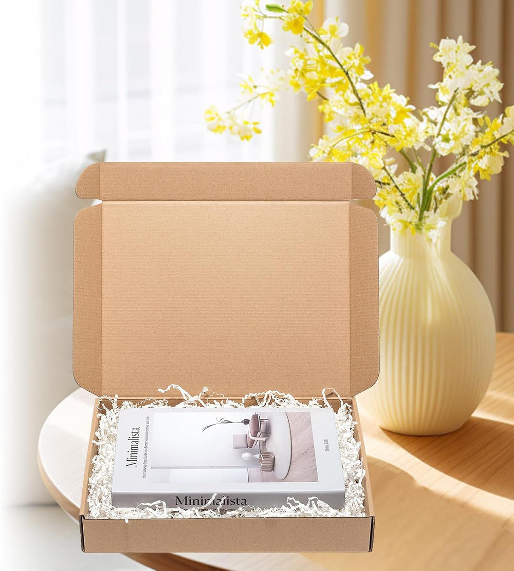 Wowxyz Brown Shipping Boxes 13x10x2" 25 Pack - Corrugated Cardboard Box ...