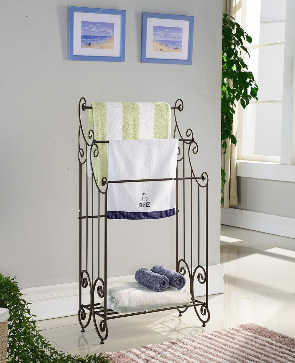 KB Designs - Freestanding 3 Tier Metal Towel Rack Stand, Clothes Drying Rack ...