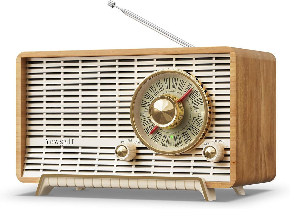 AM FM Radio Classic Retro Wood Table Bluetooth Speaker Plug-in Wall