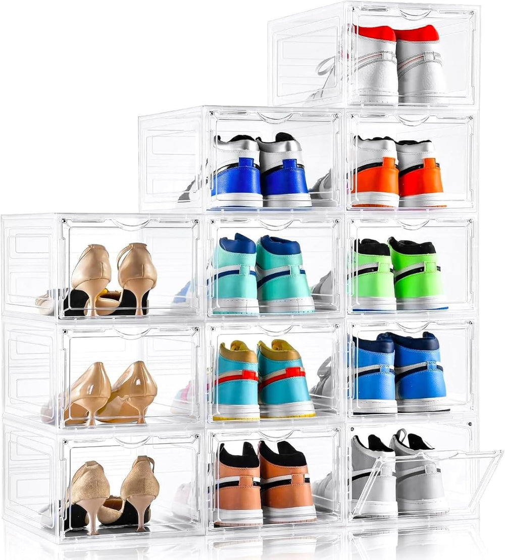 Clemate Upgraded X-Large Shoe Organizer,Shoe Storage Organizer,12 Pack,Shoe B...
