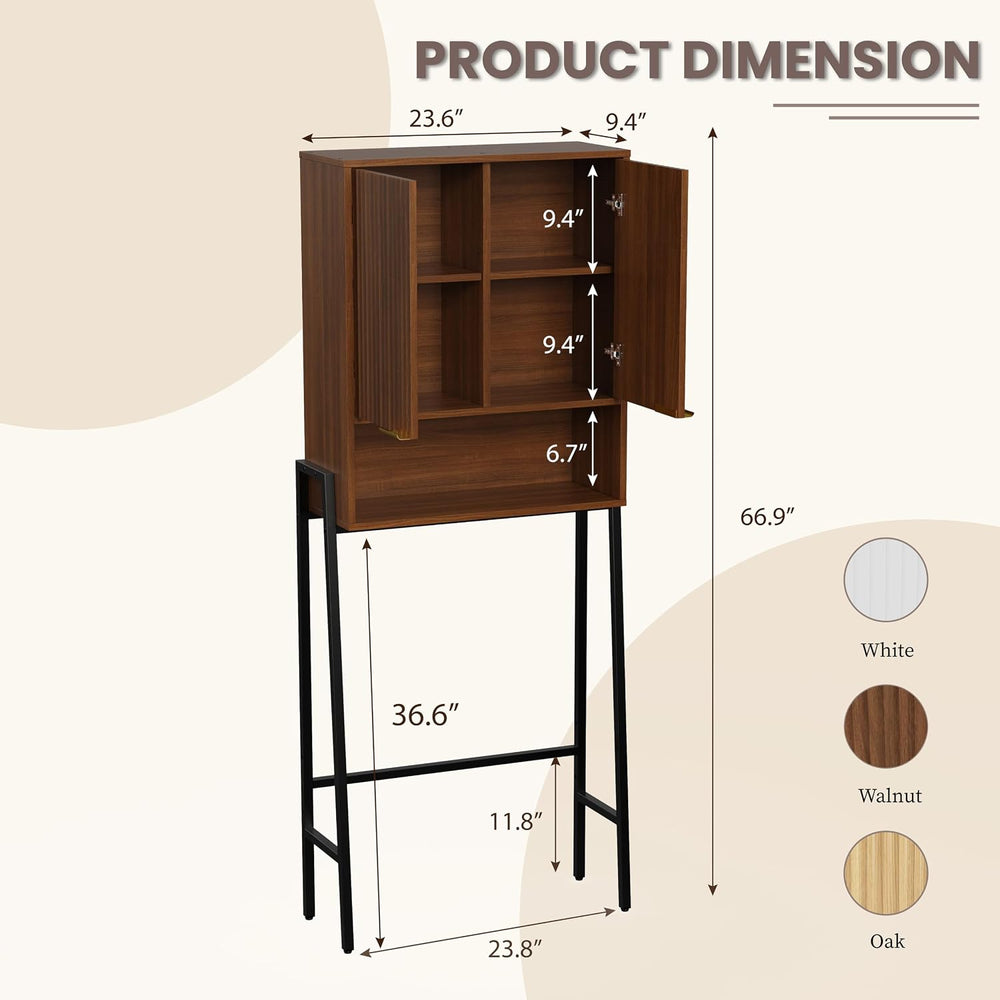 25"W Over The Toilet Storage Cabinet,Toilet Storage Cabinet, Walnut