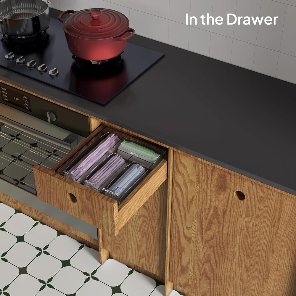Aquiver Acrylic Bags Storage Organizer - Baggie Bags Drawer Organizer & P...