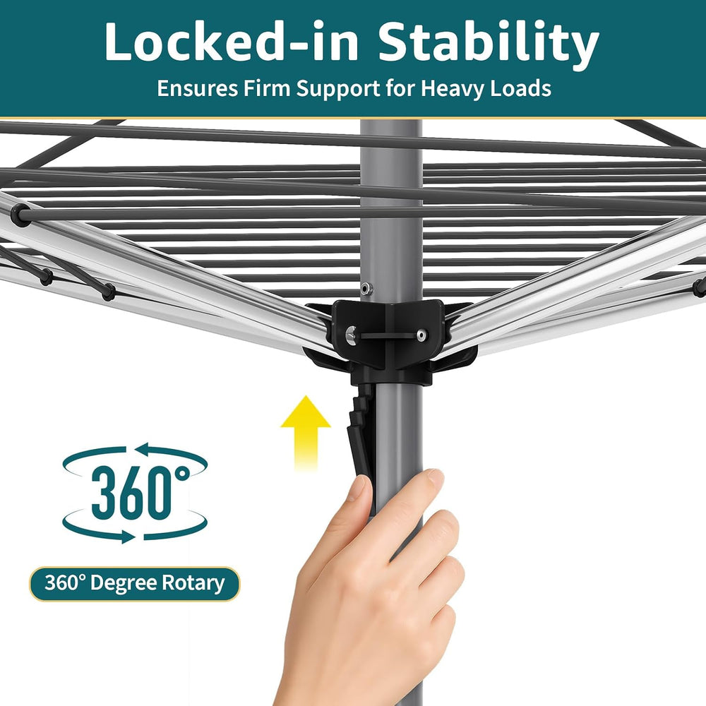 APEXCHASER 131FT Outdoor Umbrella Clothes Drying Rack