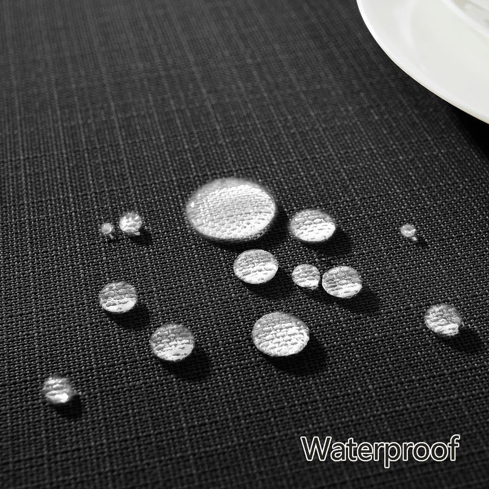 Honellaty Faux Linen Rectangle Halloween Tablecloth (60 x 120 Inch, Black)
