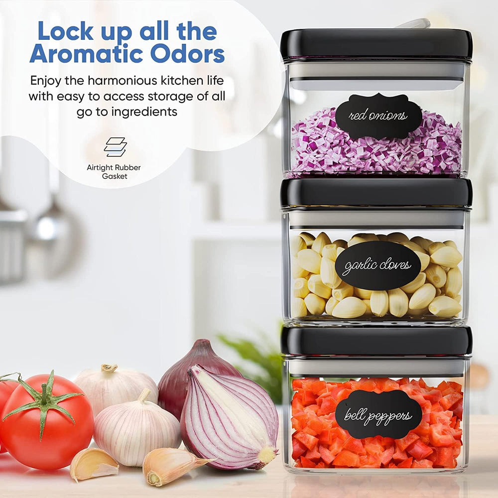 Chef's Path - Airtight Storage Boxes Set - 10 Labels and Markers - Kitche...