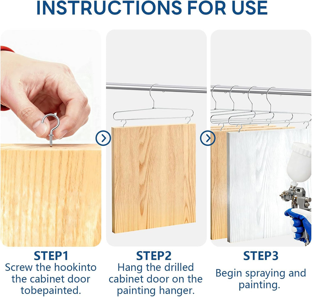 24 Pack Cabinet Door Painting Hanger, 14.57” x 5.24” Door Painting Brackets w...