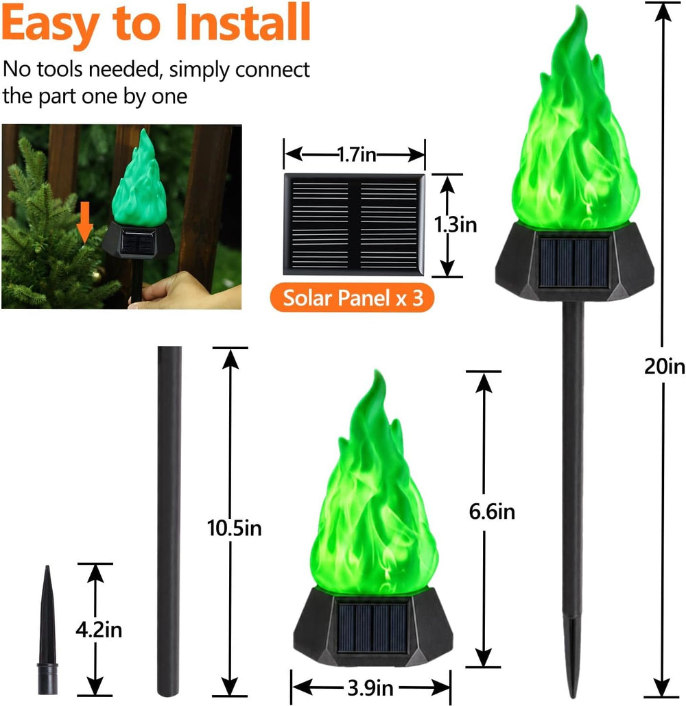 Toodour Solar Halloween Lights Outdoor, 4 Pack Solar Torch Light Waterproof