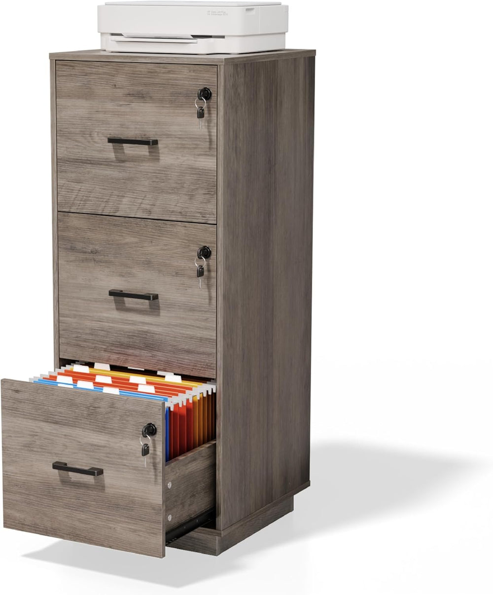 VINGLI 3 Drawer File Cabinet with Lock, Home Office Filing Organizer, for Let...