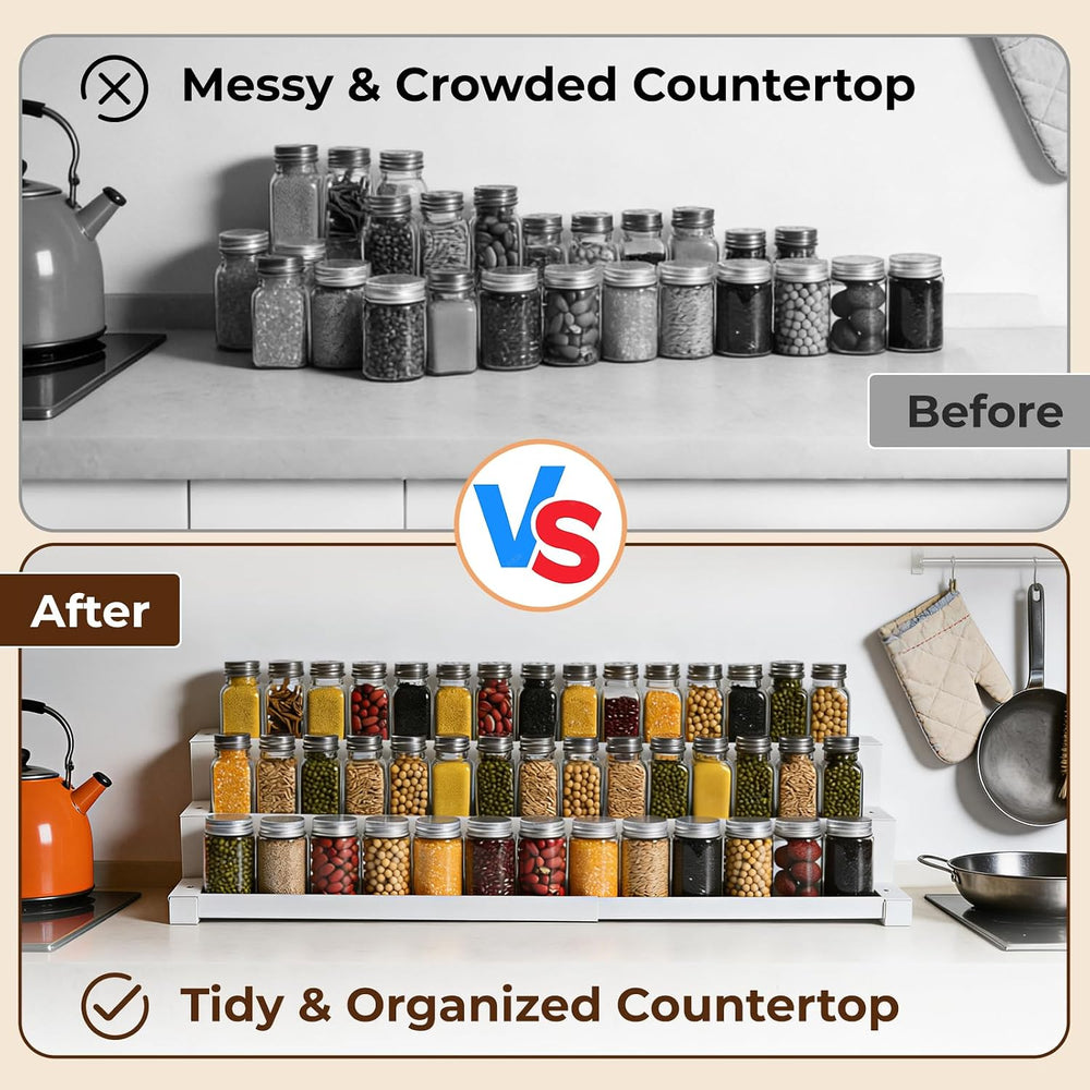 3-Tier Spice Rack Organizer for Kitchen Cabinet or Pantry, 16"-29" ...