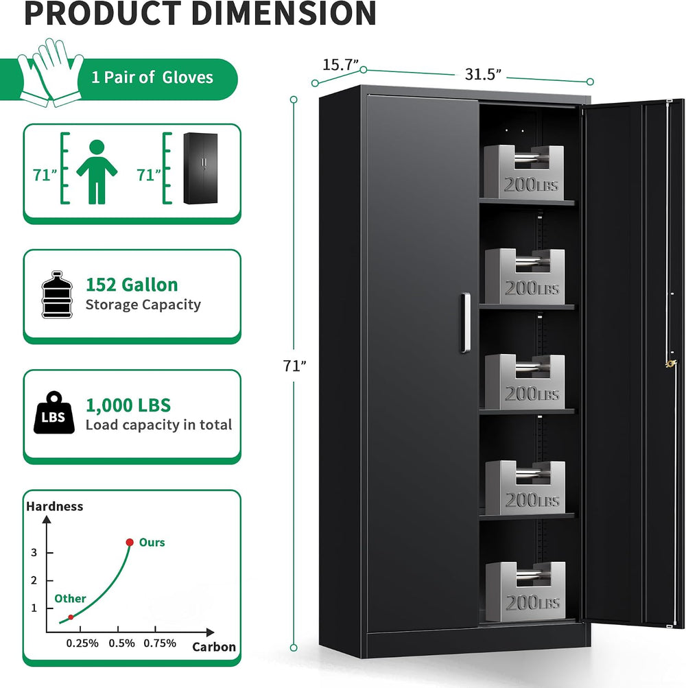 Metal Garage Storage Cabinet, Durable Metal Storage Solution