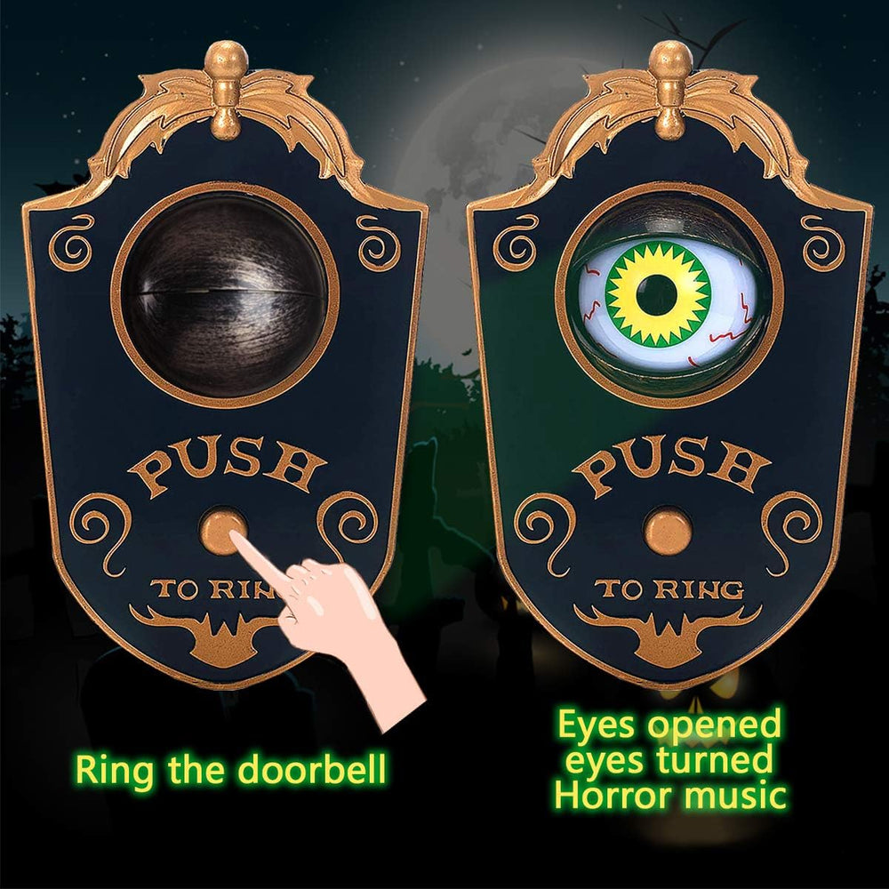 Halloween Decoration, Halloween Doorbell, Haunted Doorbell Animated Eyeball H...