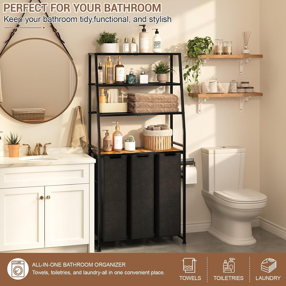 Laundry Hamper 3 Section, 4 Tier Laundry Basket Organizer