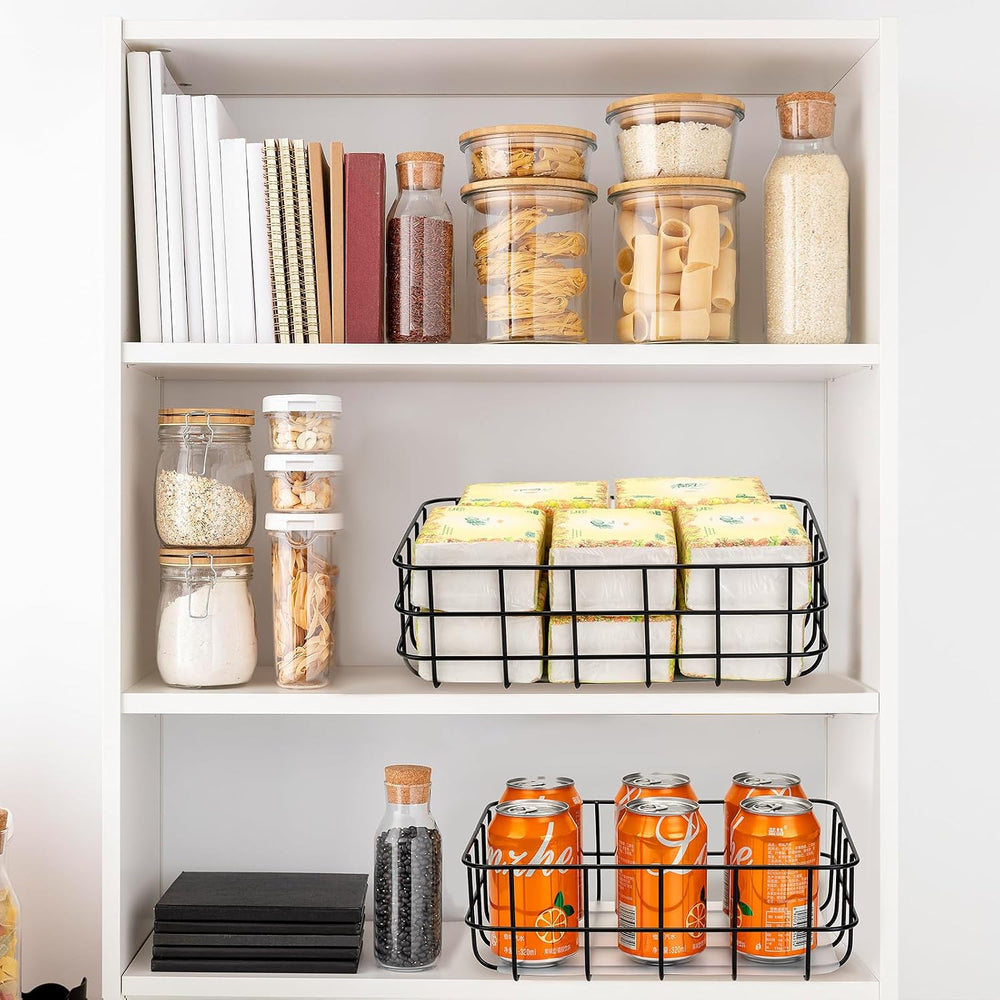 TIEYIPIN Metal Wire Food Storage Basket Organizer with Removable Plastic Line...