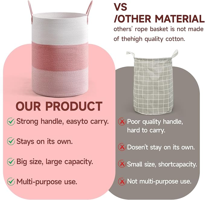 CLHMILY&Z 100L Laundry Basket Round Storage Rope Basket