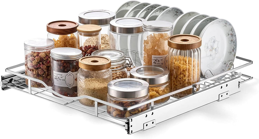 VEVOR Pull Out Cabinet Organizer 19.69"W x 21.06"D Steel Slide Out ...