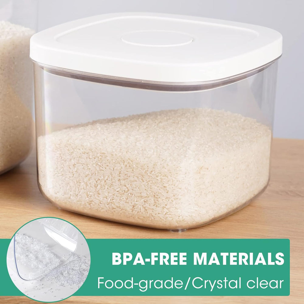 Airtight Rice Container 10 Lbs, Clear Plastic Food Storage Container Bin For ...