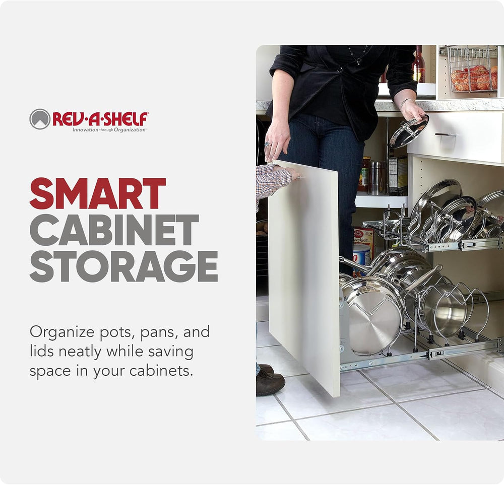 Rev-A-Shelf Two-Tier Kitchen Cabinet Pullout Organizer, 21" x 22"