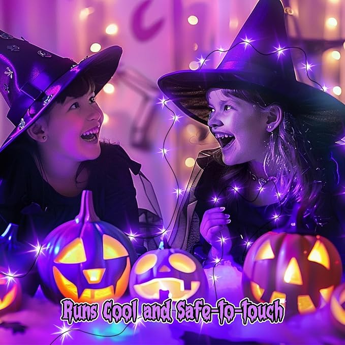 Minetom 6 Pack Purple Fairy Lights Battery Operated with Timer - 7ft 20 LED W...