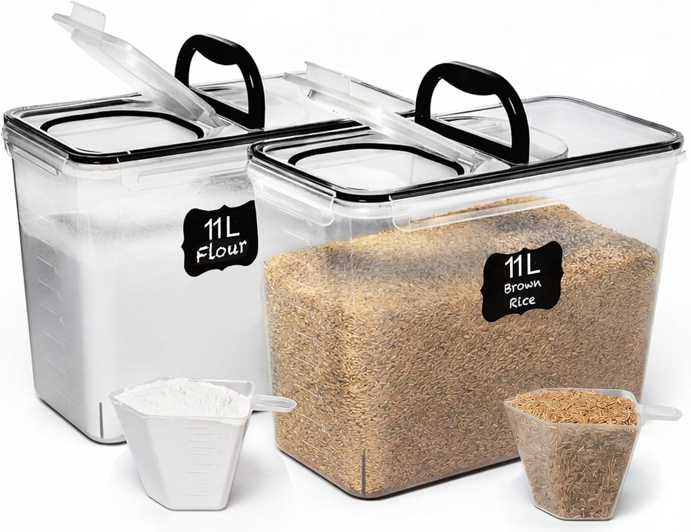 Shazo 2 PC (11L | 372 oz) Flour Sugar Storage Containers with Spout Lid &...