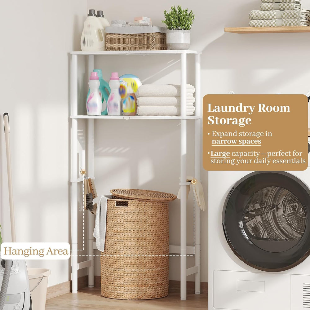 Over The Toilet Storage, Freestanding 2-Tier Bamboo Bathroom Shelves, Above T...