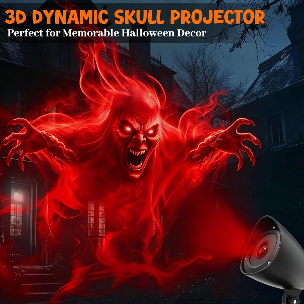 Halloween Projector Lights Outdoor,3D Dynamic Ghost Projector Light