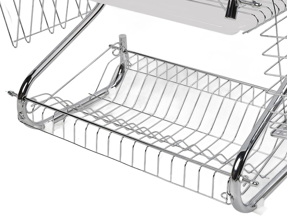 Ymiko Dish Rack 2 Tier Bowl Dish Drainer Organized Kitchen Drying Rack for Ti...