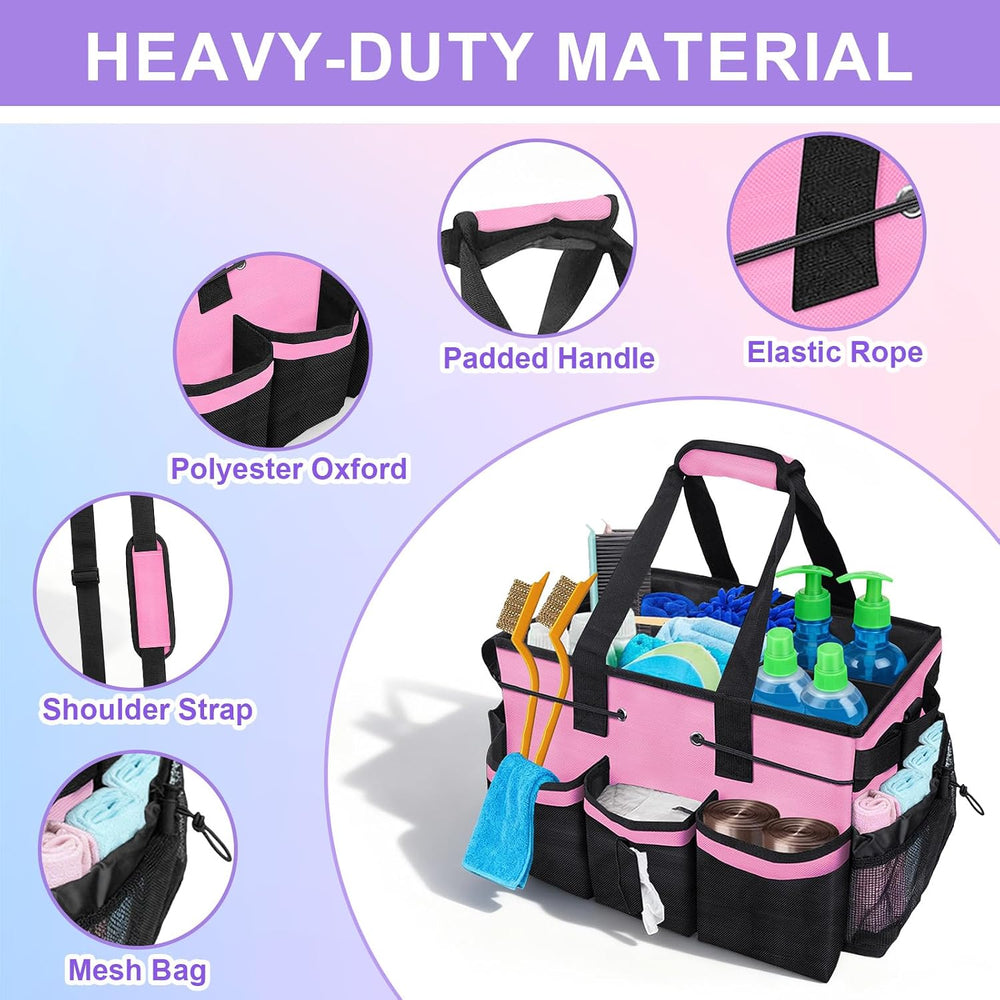 ALSLEA Cleaning Caddy Bag Heavy-Duty Organizer Tote for Housekeepers, Janitor...