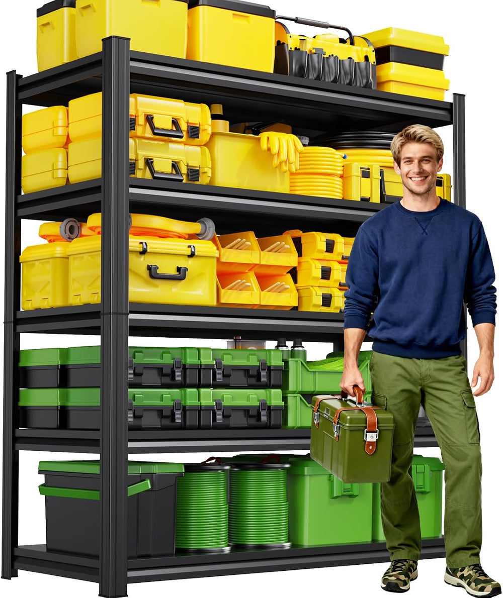 71.2"H Garage Shelving 2500LBS Heavy Duty Metal Storage Shelves