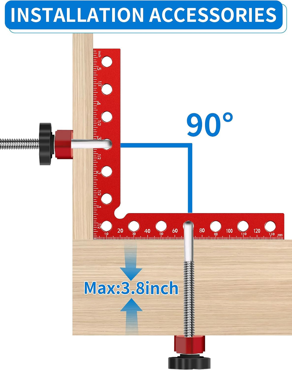 8PCS 90° Corner Clamps for Woodworking, Aluminum Right Angle Kit