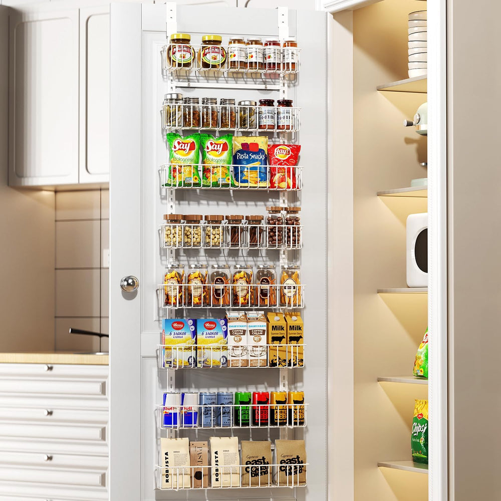 Delamu Adjustable Cabinet Door Organizer, 8-Tier Hanging Spice Rack Organizer...