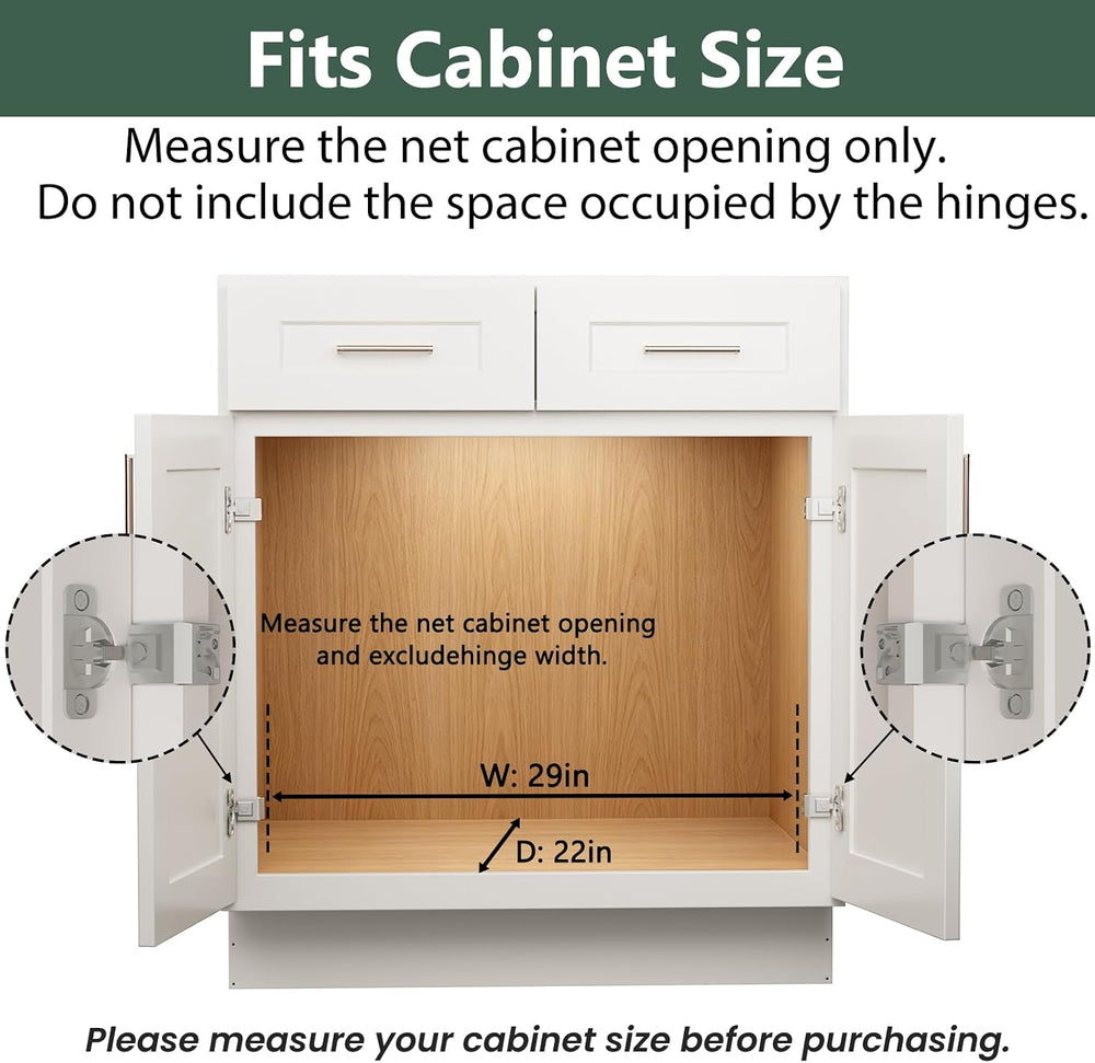 LOVMOR 2 Tier 28½"W x 21½"D, Individual Pull Organizer Kitchen Cabi...