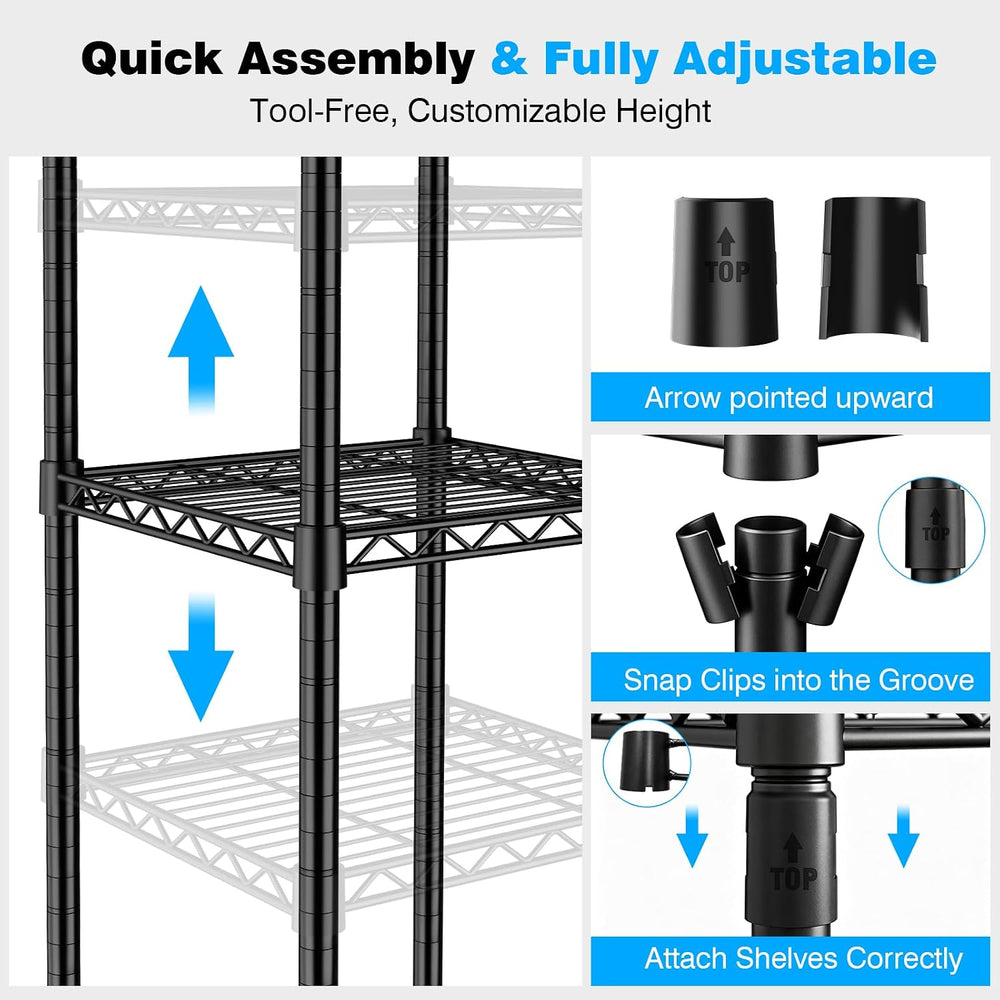 VTRIN Heavy Duty Clothes Rack, Freestanding Metal Closet Garment Rack Black