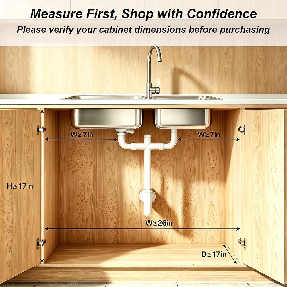 2 Pack Under Sink Organizer, 3-Tier Pull Out Kitchen Cabinet Organizer