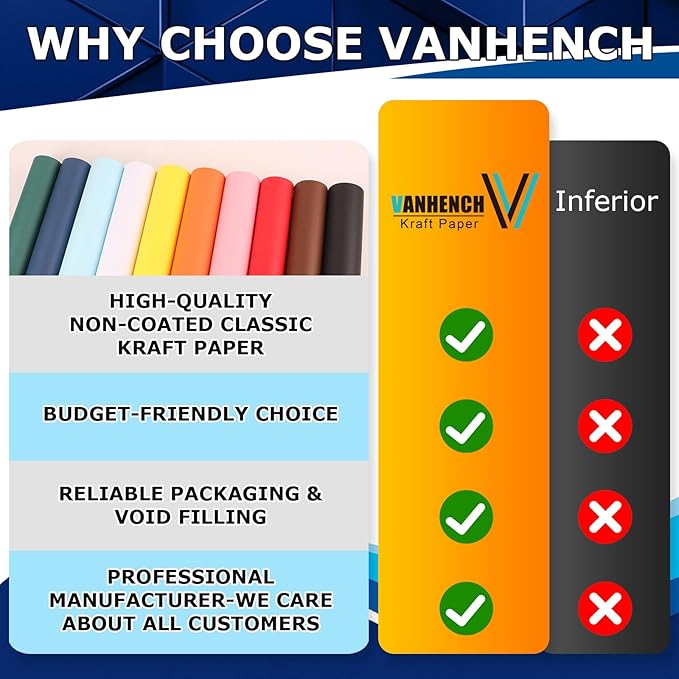 Vanhench 36" x 2400" (200') Black Wrapping Paper for Halloween/...