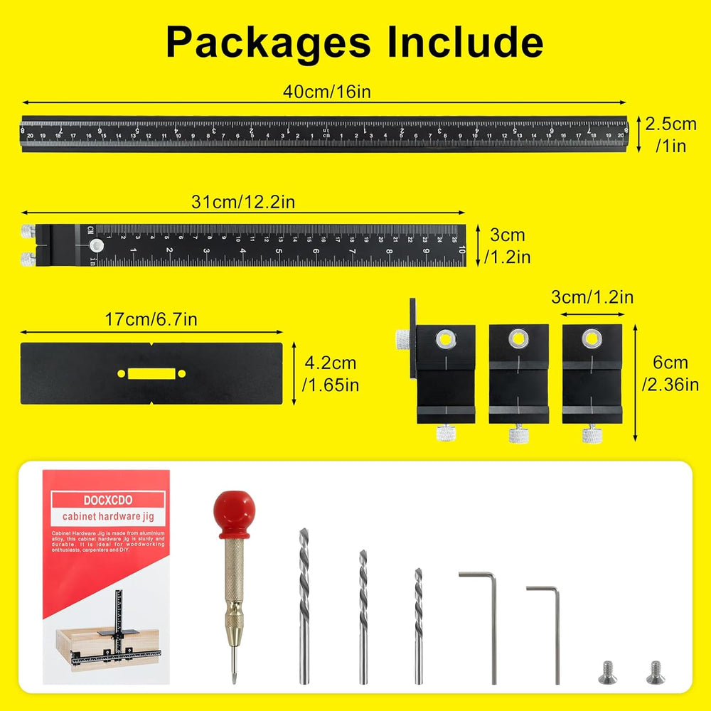 Aluminum Alloy Cabinet Hardware Jig,Cabinet Handle Jig for Woodworkers DIY