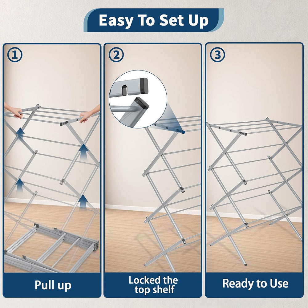 Whitmor Foldable Clothes Drying Rack: 3 Tier Laundry Drying Rack, Collapsible...