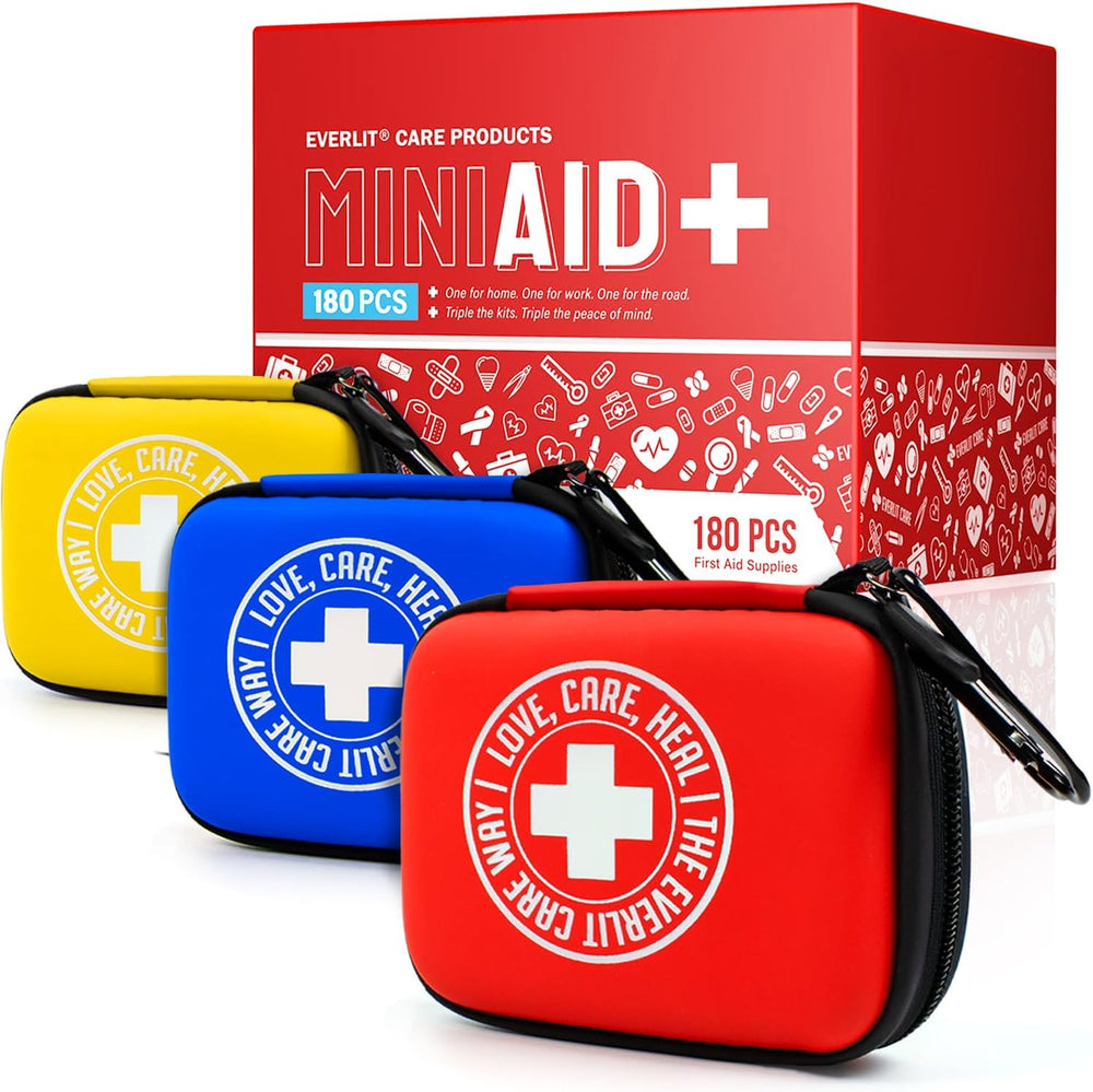 EVERLIT CARE Mini-Aid First Aid Kit | Compact & Lightweight Case with Car...