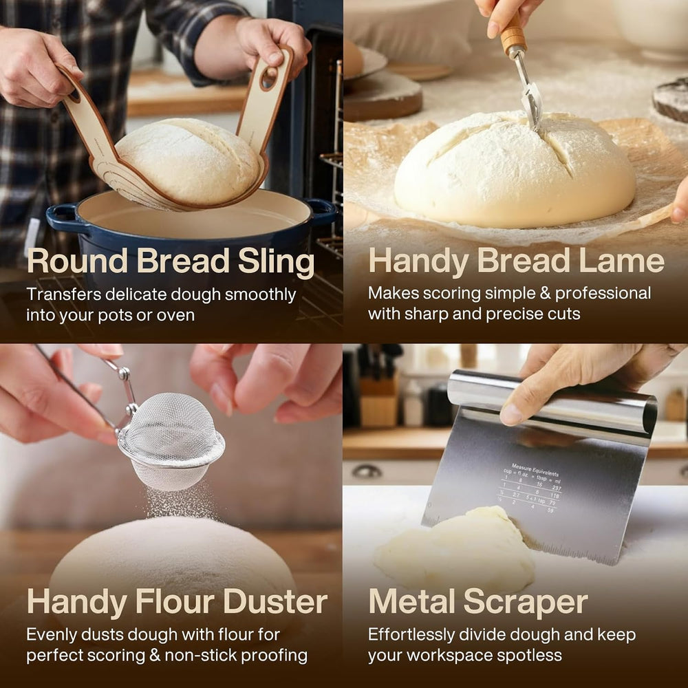 ARTOS ULTIMATE Sourdough Starter Kit | Banneton Bread Proofing Baskets with B...