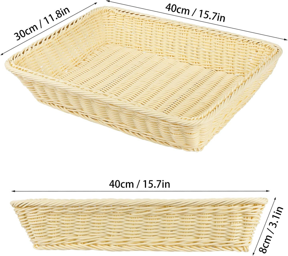 GNIEMCKIN 3 PCS 16 Inch Wicker Bread Basket, Woven Serving Basket for Restaur...
