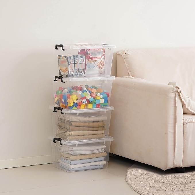 Citylife 22 QT Clear Plastic Storage Bins (6-Pack)