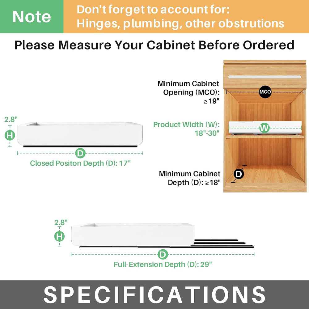 Pull out Cabinet Organizer, 2-pack, Expandable(18"-30") Heavy Duty ...