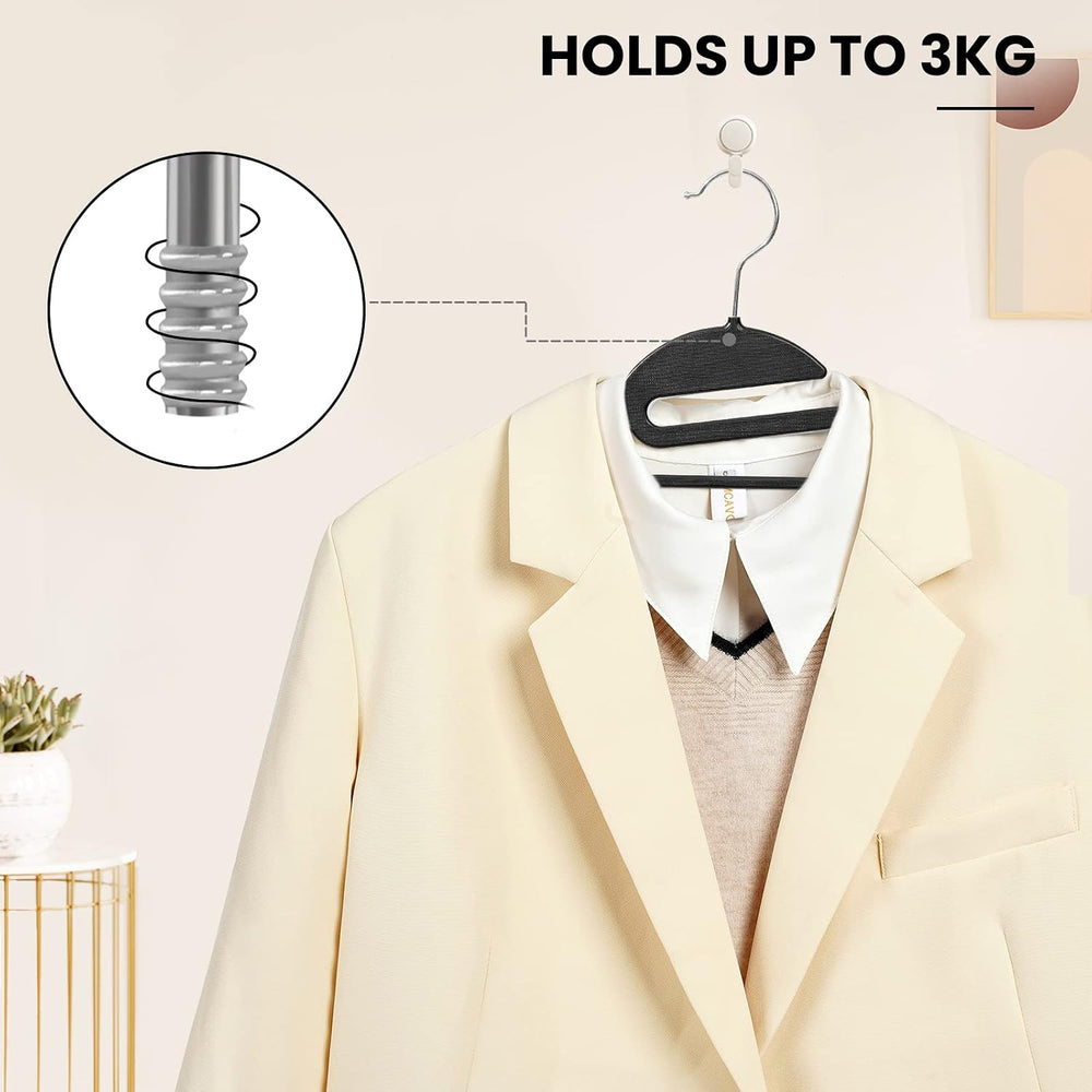 Heavy Duty Plastic Hangers 50 Pack with Non-Slip Design,0.2 Inches Thick,360°...