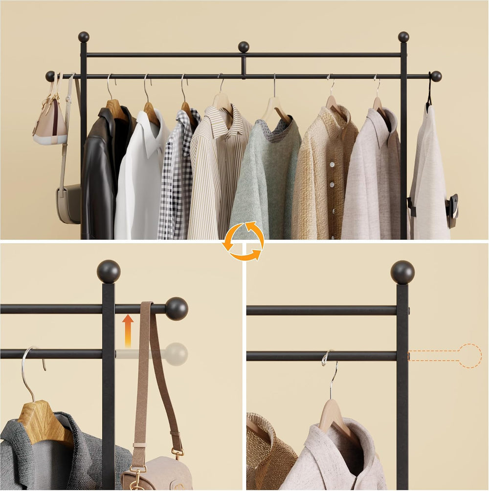 Mondeer 150L Laundry Sorter with Hanging Rack, 3 Compartments, 2 Drawers