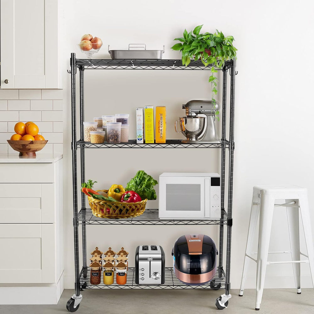 WDT 4-Tier Storage Shelves, Heavy Duty Metal Shelves Wire Rack Shelving Unit,...