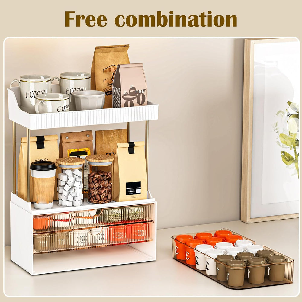 caktraie 2 Sets 5 Tier Acrylic Makeup & Bathroom Vanity Organizer