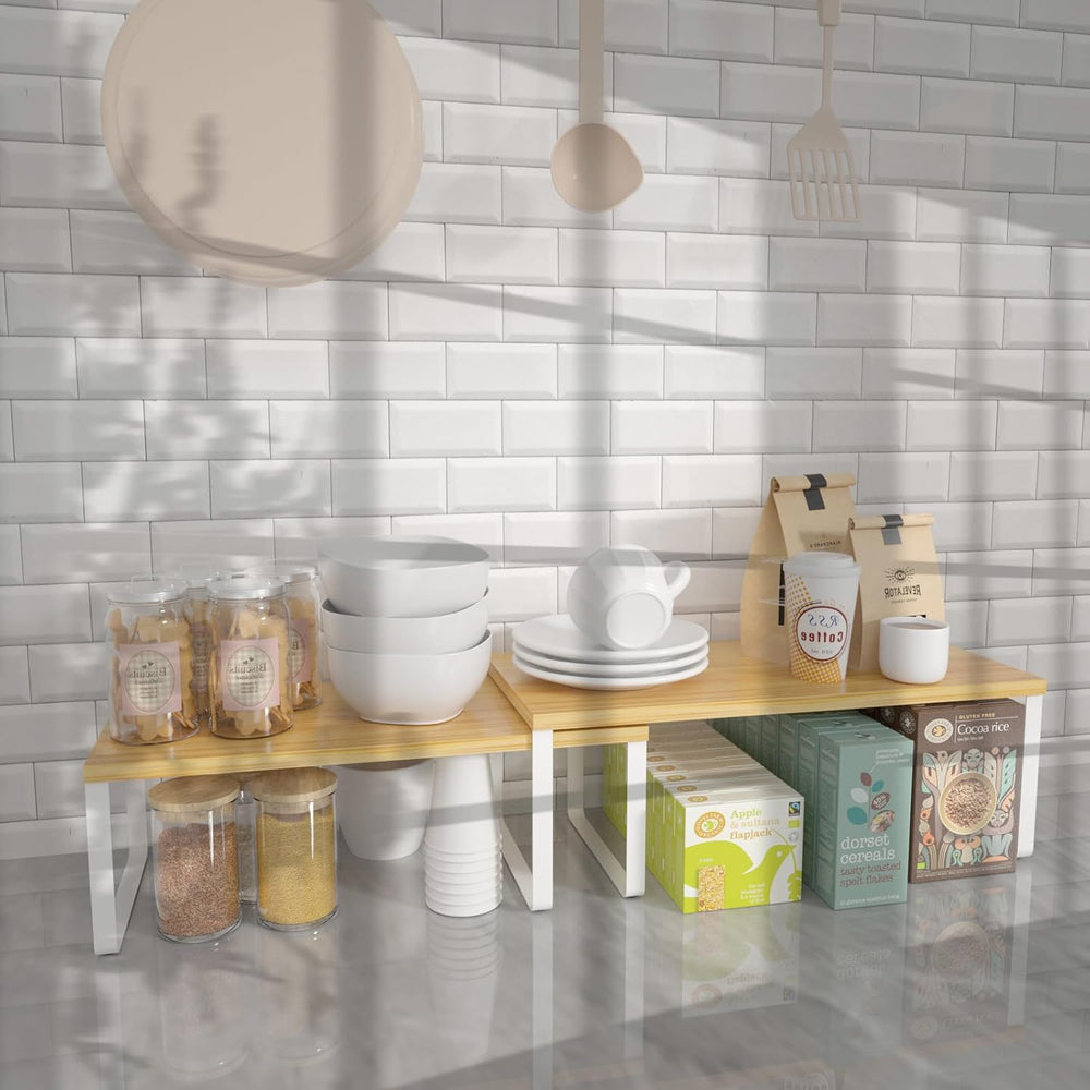 NEX Kitchen Cabinet and Counter Shelf Organizer, Stackable & Expandable, ...