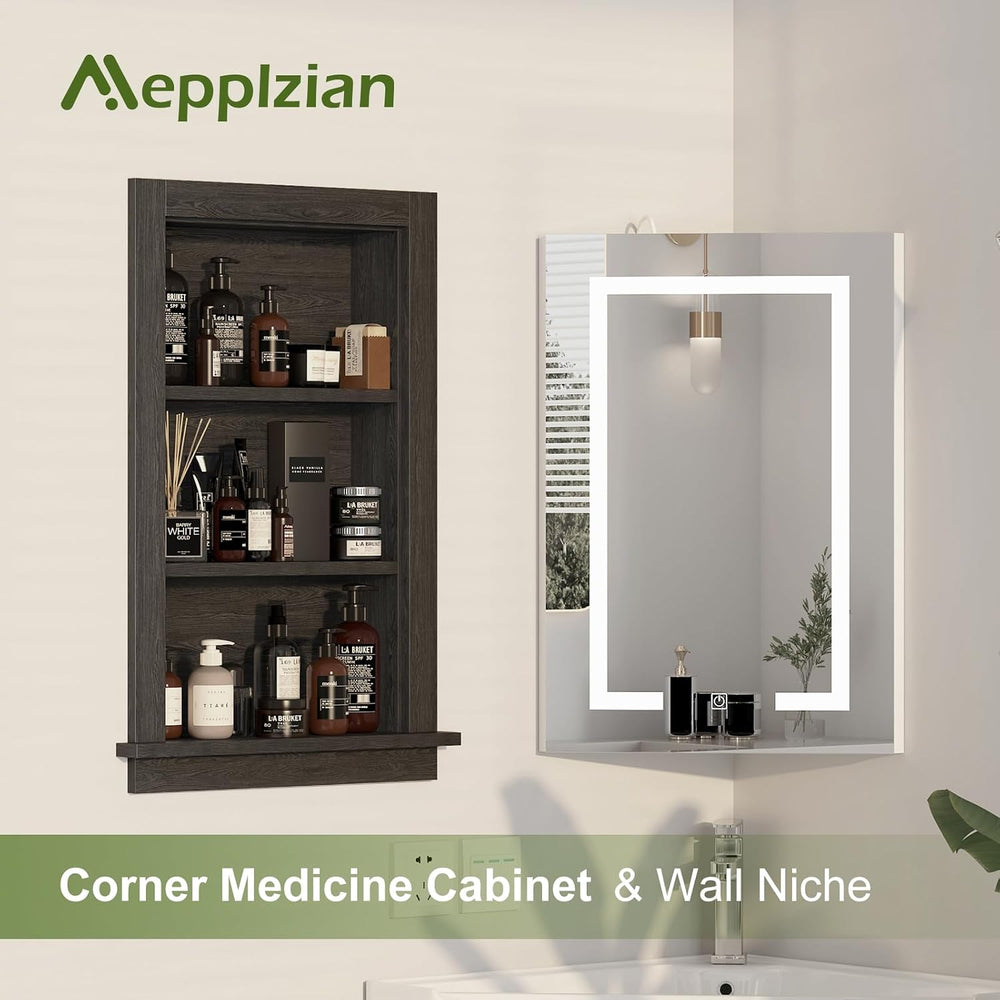 Recessed Medicine Cabinet for Bathroom,3-Tier Bathroom Wall Niche